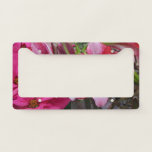 Amaryllis and Poinsettia Red Holiday Flowers License Plate Frame