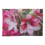 Amaryllis and Poinsettia Red Holiday Flowers Towel