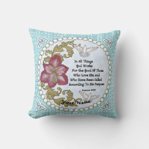 Amaryllis Christian All Things Throw Pillow