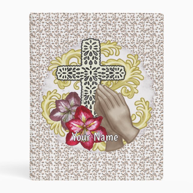 Amaryllis Christian Cross Mini Binder (Front)