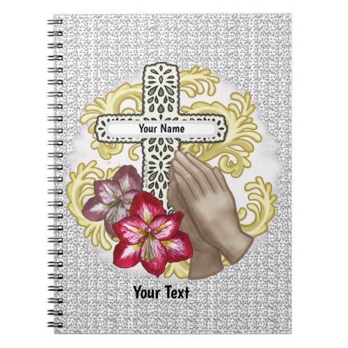 Amaryllis Christian Cross Notebook