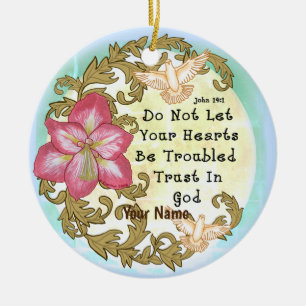 Amaryllis Christian trust god Ceramic Ornament