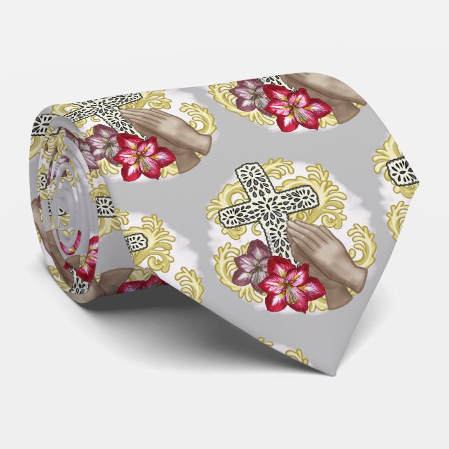 Amaryllis Cross Neck Tie (Rolled)