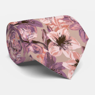 Amaryllis Floral Anniversary Business Suit Neck Tie