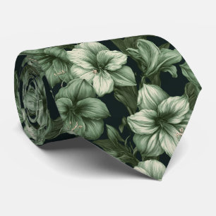 Amaryllis Floral Boyfriend Minimalist Wedding  Neck Tie