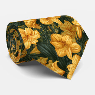 Amaryllis Floral Engagement Vineyard Wedding Neck Tie