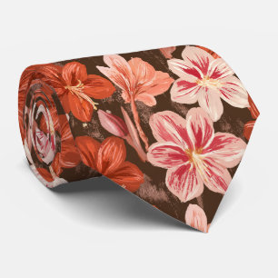 Amaryllis Floral Uncle Wedding Attire Neck Tie
