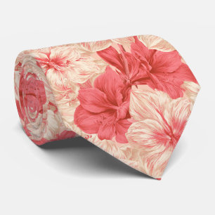 Amaryllis Flower Best Man Classic Wedding Neck Tie