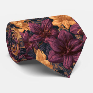 Amaryllis Flower Brother Beach Wedding Neck Tie