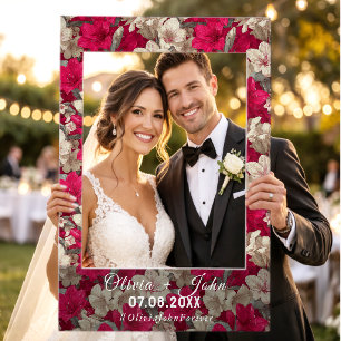 Amaryllis Flower Engagement Party Photobooth Frame Selfie Frame
