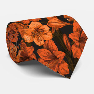 Amaryllis Flower Groomsmen Summer Wedding Neck Tie