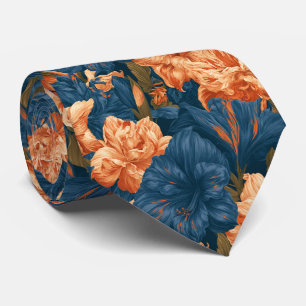 Amaryllis Flower Husband Seaside Wedding Neck Tie