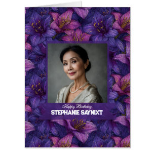 Amaryllis Flower Milestone Birthday Gift For Women Card