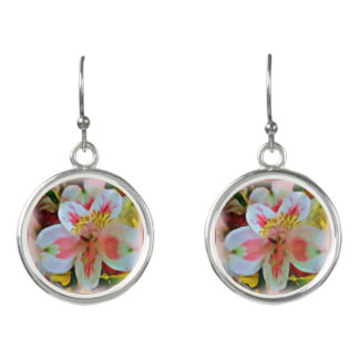 Amaryllis Flower Watercolor Earrings