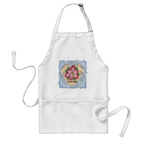 Amaryllis flowers in Hands Adult Apron