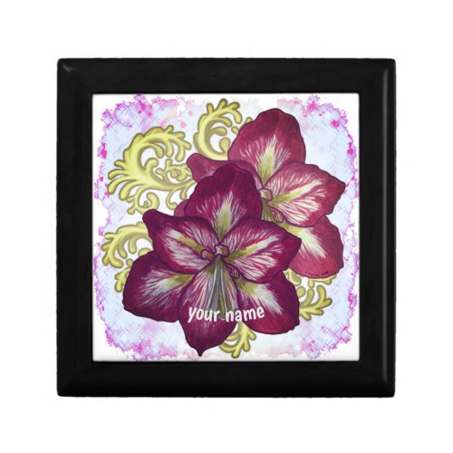 Amaryllis flowers Rondo custom name Gift Box