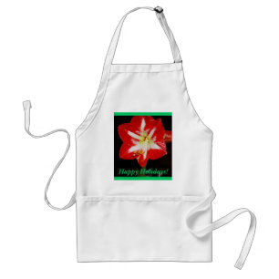Amaryllis, Happy Holidays! Adult Apron