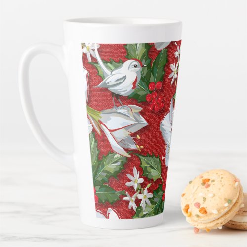 Amaryllis  Holly Red Christmas Latte Mug