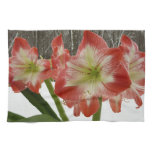 Amaryllis in Snow I Red Holiday Winter Floral Hand Towel