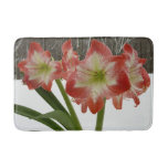 Amaryllis in Snow Red Holiday Winter Floral Bath Mat