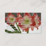Amaryllis in Snow Red Holiday Winter Floral Business Card