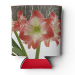 Amaryllis in Snow Red Holiday Winter Floral Can Cooler