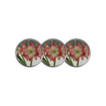 Amaryllis in Snow Red Holiday Winter Floral Golf Ball Marker