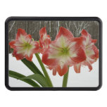 Amaryllis in Snow Red Holiday Winter Floral Hitch Cover