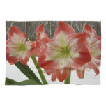 Amaryllis in Snow Red Holiday Winter Floral Kitchen Towel