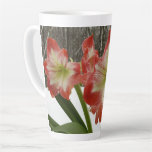 Amaryllis in Snow Red Holiday Winter Floral Latte Mug