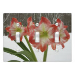 Amaryllis in Snow Red Holiday Winter Floral Light Switch Cover