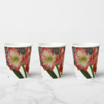 Amaryllis in Snow Red Holiday Winter Floral Paper Cups