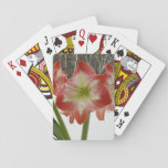Amaryllis in Snow Red Holiday Winter Floral Playing Cards