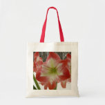 Amaryllis in Snow Red Holiday Winter Floral Tote Bag