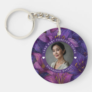 Amaryllis Inspired Forty Birthday Gift For Sister Keychain