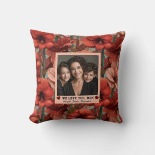 Amaryllis Mummy Mum Son Room Decor Cottagecore Throw Pillow