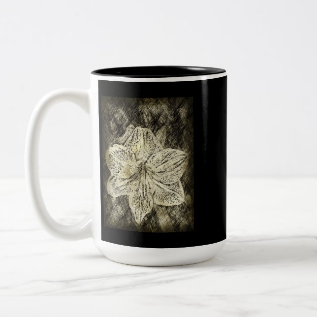 Amaryllis Old Time Sketch Mother's Day Two-Tone Coffee Mug (Left)