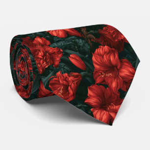 Amaryllis Pattern Bride Father Graduation Neck Tie