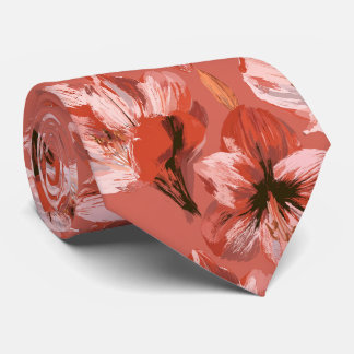 Amaryllis Pattern Father Day Modern Wedding Neck Tie