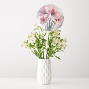 Amaryllis Pink White flowers Balloon