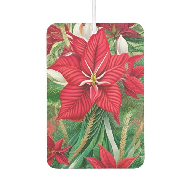 Amaryllis Poinsettia Hybrid AI Art  Air Freshener (Front)