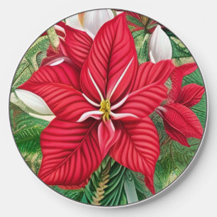 Amaryllis Poinsettia Hybrid AI Art  Wireless Charger
