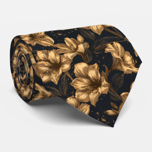 Amaryllis Print Best Man Greenery Wedding Neck Tie