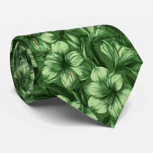 Amaryllis Print Bride Father"s Day Beach Wedding Neck Tie