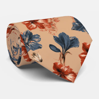 Amaryllis Print Groomsmen Professional Neck Tie
