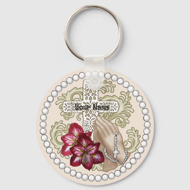 Amaryllis Rosary   Keychain (Front)