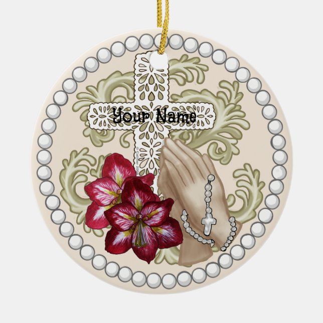 Amaryllis Rosary  ornament (Front)