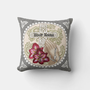 Amaryllis Rosary Throw Pillow