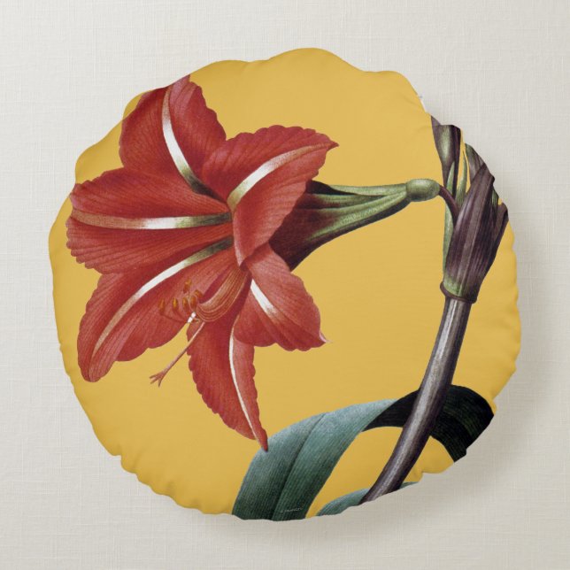 Amaryllis Striped Round Pillow (Back)