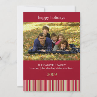 Amaryllis Stripes :: Christmas Photo Card / Invite
